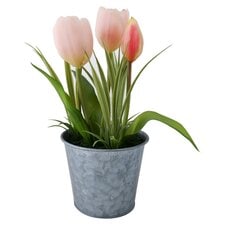 Bayswood Artificial Tulips in Metal Pot