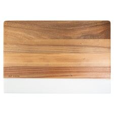 Go Cook Acacia White Marble Board 40 X 27Cm