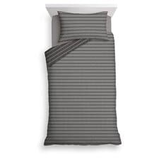 Tesco Grey Stripe Jersey Duvet Set Single