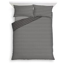 Tesco Grey Stripe Jersey Duvet Set Double