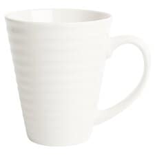 Tesco White Ribbed Mug