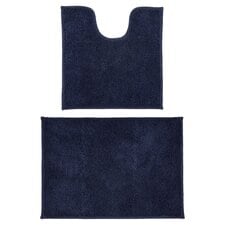 Tesco Navy Blue Drylon Pedestal & Bath Mat