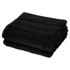 Tesco Black Supersoft Cotton Face Cloth 2 Pack