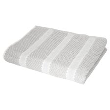 West Park Silver Popcorn Stripe Hand Towel