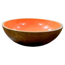 Tesco Orange Sundrenched Mango Wood Bowl