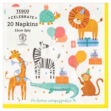 Tesco Safari Animal Napkins 20 Pack