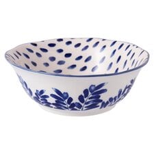 Fox & Ivy Blue Leaf Serve Bowl