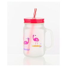 Tesco Flamingo Drinking Jar