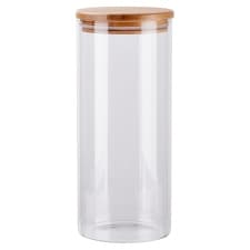 Tesco Round Storage Jar With Bamboo Lid 1.3L