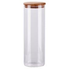 Tesco Round Storage Jar With Bamboo Lid 1.6L