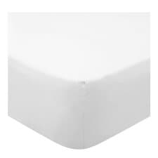 Tesco White Supersoft Fitted Sheet Double