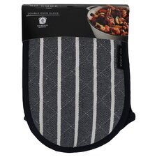 Go Cook Navy Herringbone Double Oven Glove