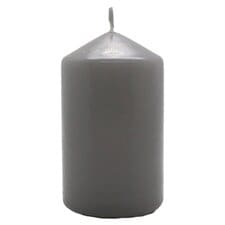 Tesco Grey Unfragranced Pillar Candle Small