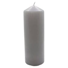 Tesco Grey Unfragranced Pillar Candle 530G Large