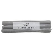 Tesco Grey Dinner Candles 6 X 58G