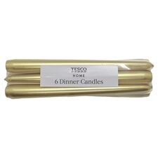 Tesco Gold Dinner Candles 6 X 58G
