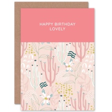 Wee Blue Coo Birthday Mum Lovely Pastel Gardener Pink Plant Lover Greeting Card