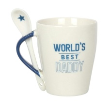 Something Different World´s Best Daddy Ceramic Mug & Spoon Set - White/Blue - One Size