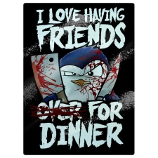 Psycho Penguin Friends For Dinner Chopping Board - Black/Blue/White - One Size