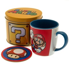 Super Mario Mug and Coaster Set - Red/Blue/Yellow - One Size