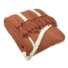 Furn Rainbow Tufted Throw - Brick Red - One Size