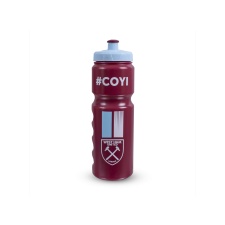 West Ham United FC Plastic Water Bottle - Claret Red/Sky Blue - One Size