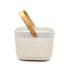 Tesco Storage Basket With Bamboo Handle