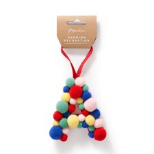 Paperchase Cosmic Christmas Pom Pom Letter A Hanging Decoration