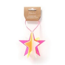 Paperchase Neon Christmas Hanging Star Decoration