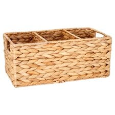 F&I Water Hyacinth 3  Section Storage Basket