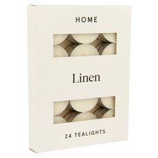 TESCO LINEN TEALIGHTS 24PK