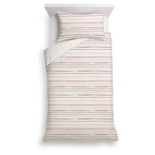 Tesco Materialistic Neutral Stripe Duvet Set Single