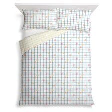 TESCO GRID FLORAL DUVET SET DOUBLE