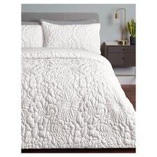 FOX & IVY QUILTED FLORAL DUVET SET DOUBLE