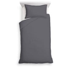 Tesco Grey 100% Cotton Oxford Edge Duvet Set Single