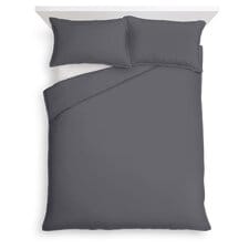 Tesco Grey 100% Cotton Oxford Edge Duvet Set Double