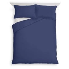 Tesco Navy 100% Cotton Oxford Edge Duvet Set Double