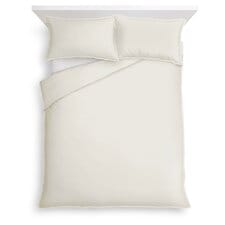 Tesco Natural 100% Cotton Oxford Edge Duvet Set Double