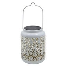 Tesco White Solar Marrakech Metal Lantern