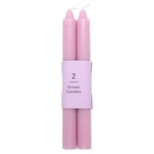 TESCO LILAC DINNER CANDLES 2 PACK