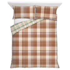 F&F Home Bedding Orange Check Brushed Duvet Set Double