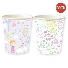 Amscan Fairy Princess Disposable Cup (Pack of 8) - Purple/White/Pink - One Size