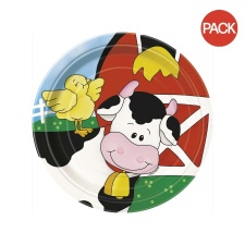 Unique Party Farm Party Plates (Pack of 8) - Multicoloured - One Size