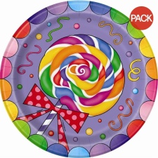 Unique Party Candy Party Plates (Pack of 8) - Multicoloured - One Size