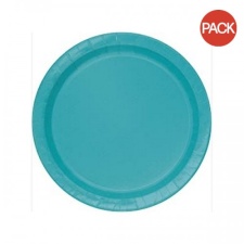 Unique Party Round Dinner Plate (Pack of 8) - Teal - One Size