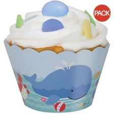 Unique Party Under The Sea Muffin and Cupcake Cases (Pack of 12) - Blue - One Size