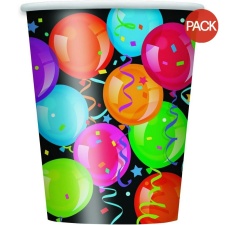 Unique Party Bravo Paper Birthday Party Cup (Pack of 8) - Multicoloured - One Size