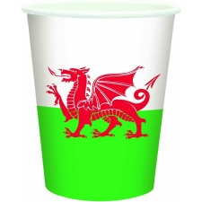 Amscan Welsh Flag Party Cup - White/Green/Red - One Size