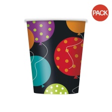 Unique Party Cheer Paper Birthday Party Cup (Pack of 8) - Multicoloured - One Size