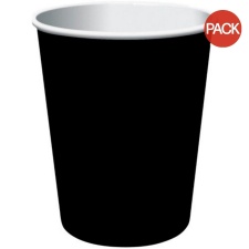 Amscan Paper Plain Party Cup (Pack of 8) - Black - One Size